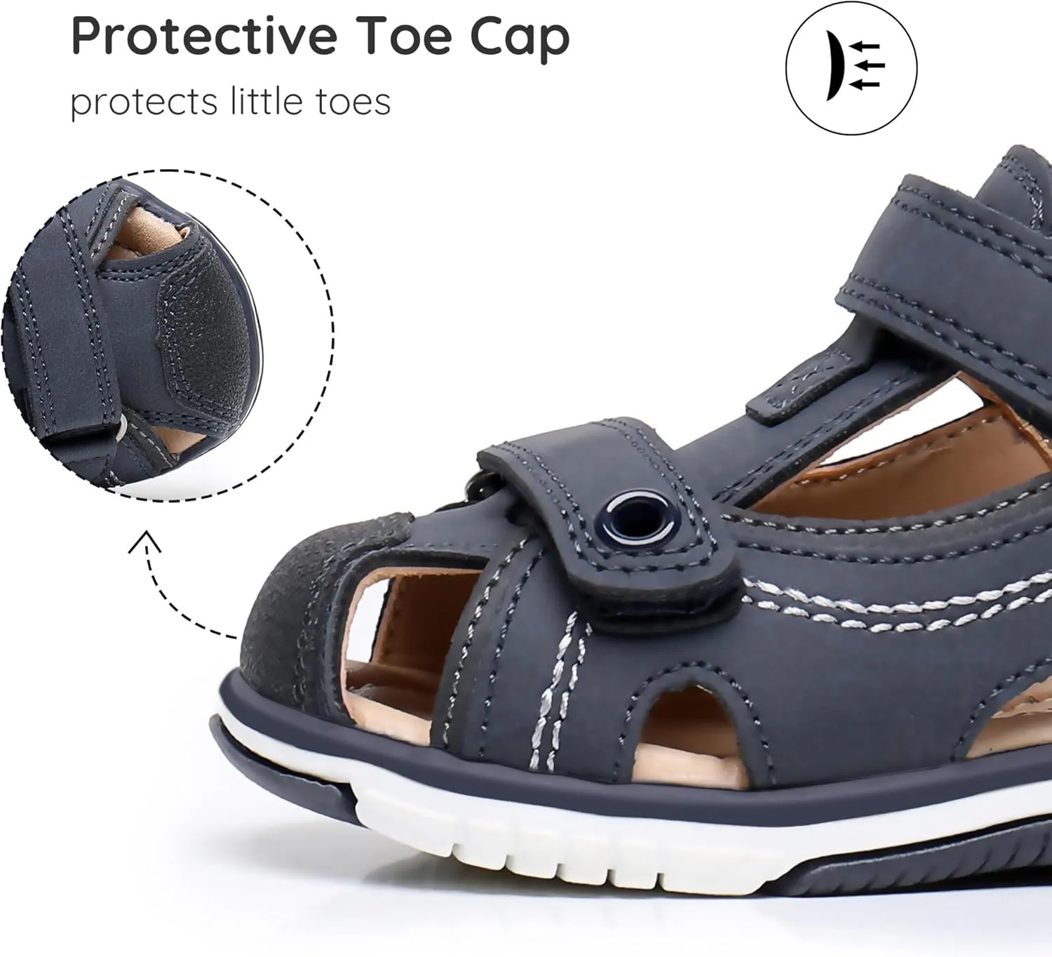Blikcon Baby/Toddler Boys Sandals Closed Toe Summer Shoes with Soft Sole (Toddler/Little Kid)