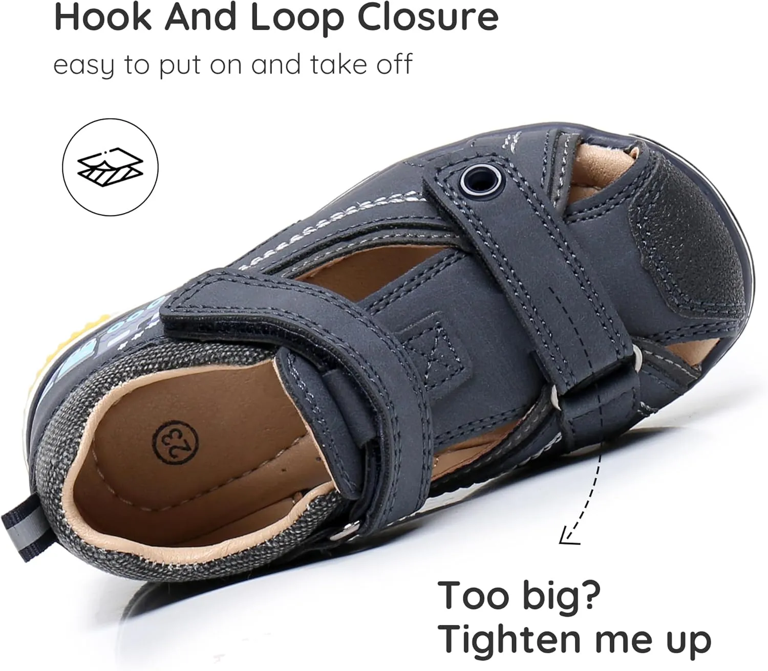 Blikcon Baby/Toddler Boys Sandals Closed Toe Summer Shoes with Soft Sole (Toddler/Little Kid)