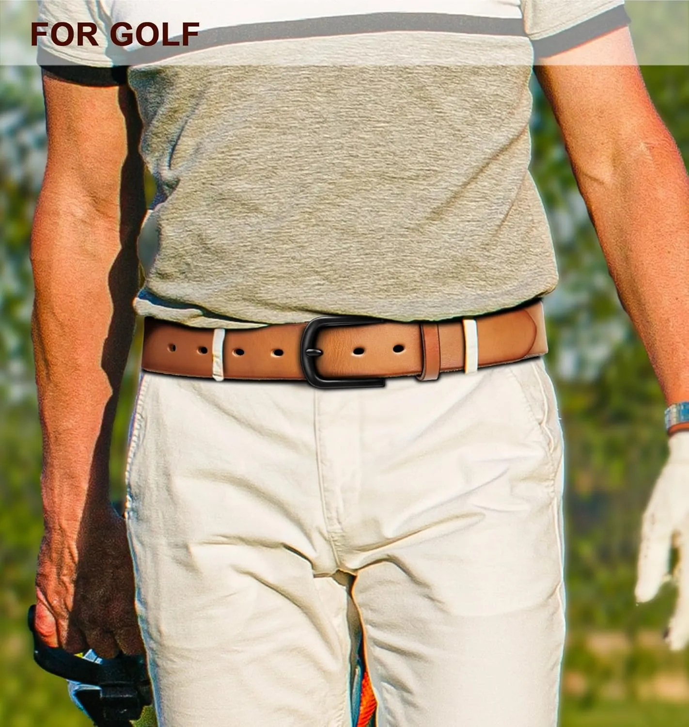 BULLIANT Men Belt 2Pack-Leather Belt 7Holes Comfortable For Men's Dress Casual Jeans 1 3/8"