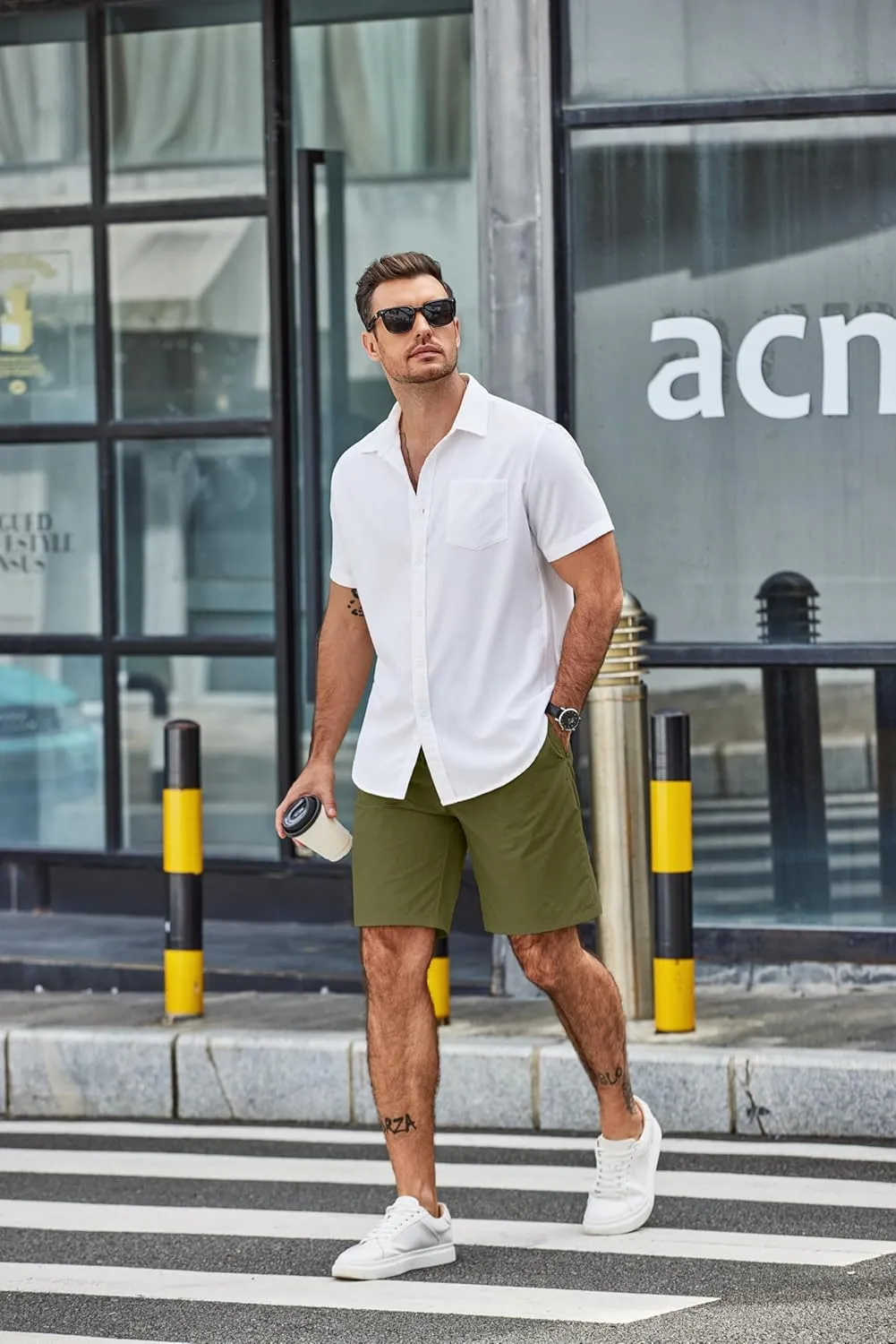 COOFANDY Men's Casual Shorts Elastic Waist Drawstring Lightweight Dry Quick Summer Beach Shorts