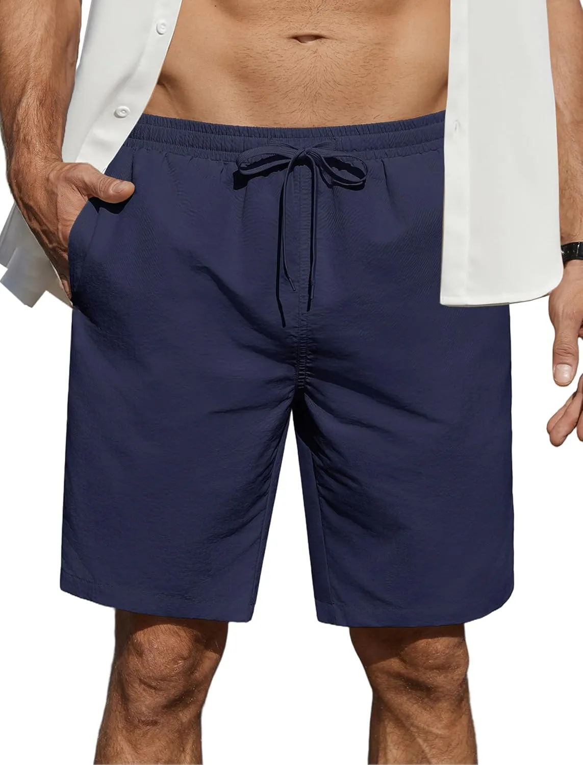 COOFANDY Men's Casual Shorts Elastic Waist Drawstring Lightweight Dry Quick Summer Beach Shorts