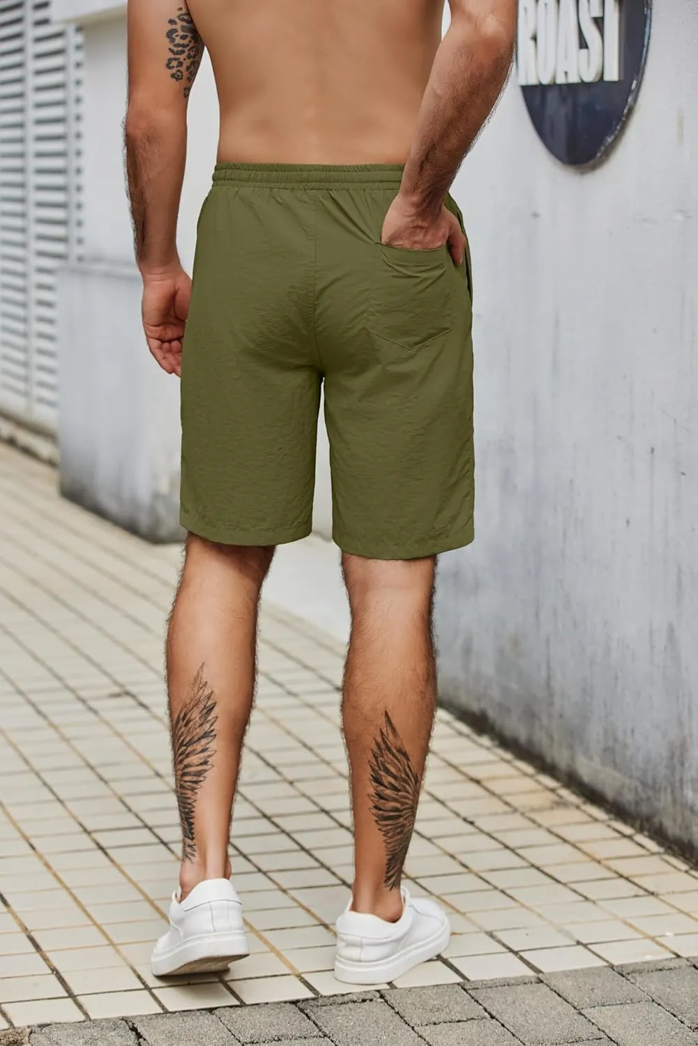 COOFANDY Men's Casual Shorts Elastic Waist Drawstring Lightweight Dry Quick Summer Beach Shorts