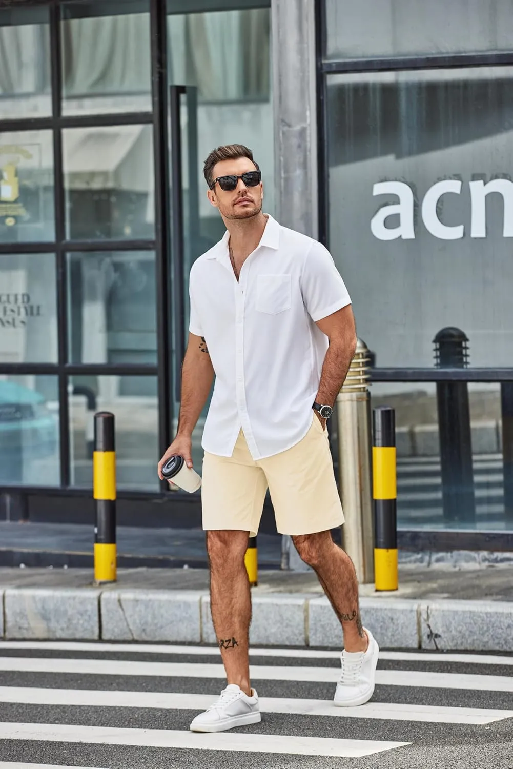 COOFANDY Men's Casual Shorts Elastic Waist Drawstring Lightweight Dry Quick Summer Beach Shorts