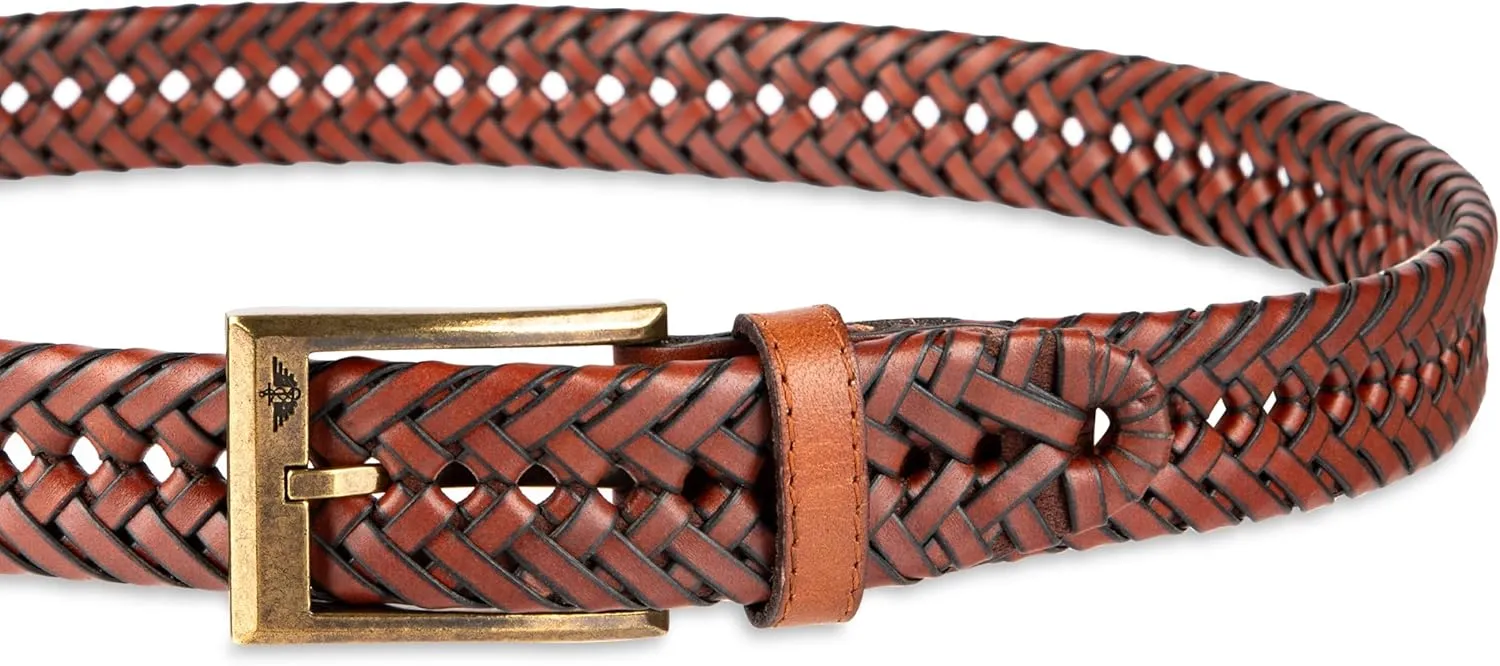 Dockers Men??s Leather Braided Fully Adjustable Belt