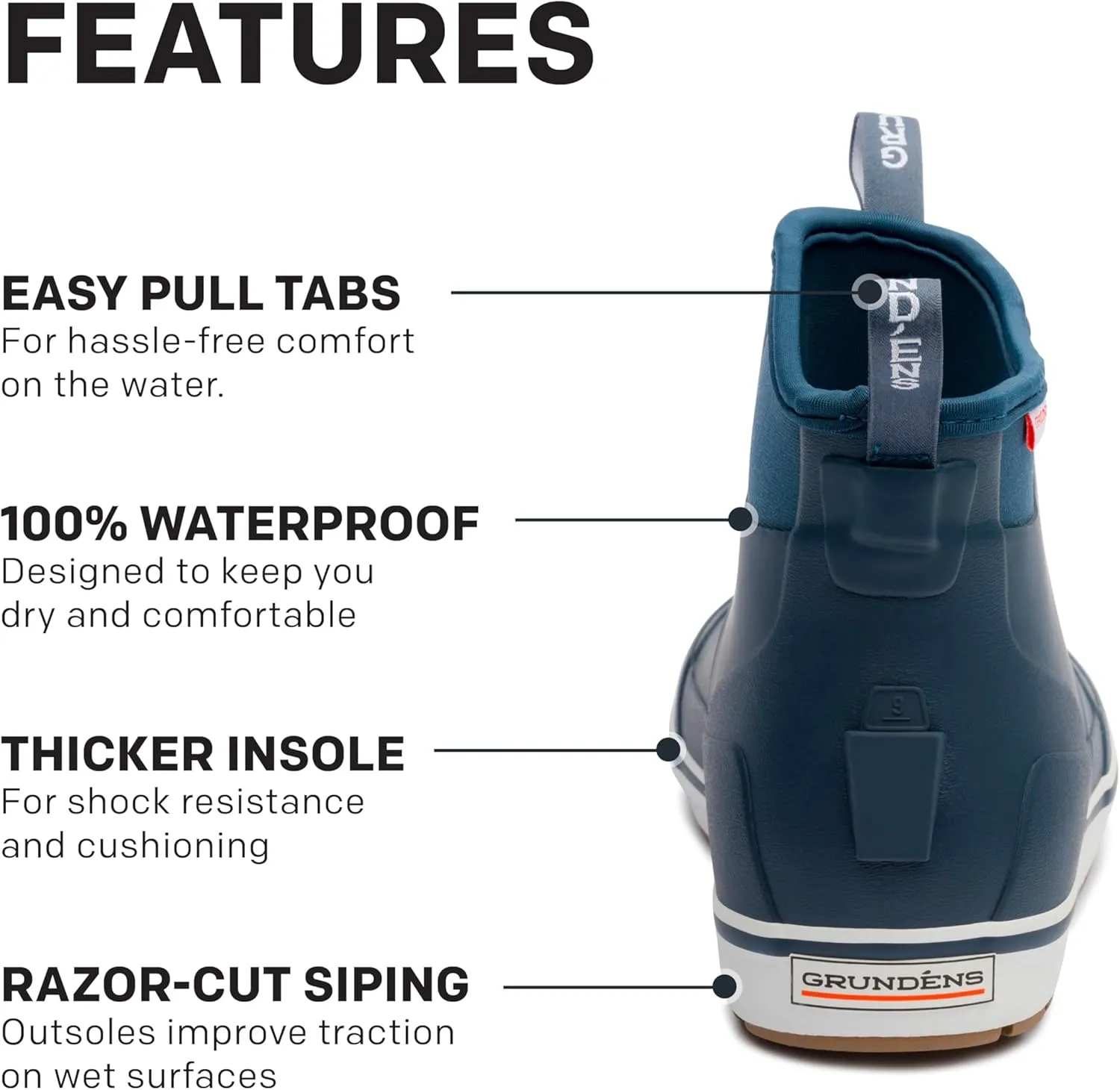Grundens Mens DECK-BOSS Ankle Boot | Durable, Waterproof