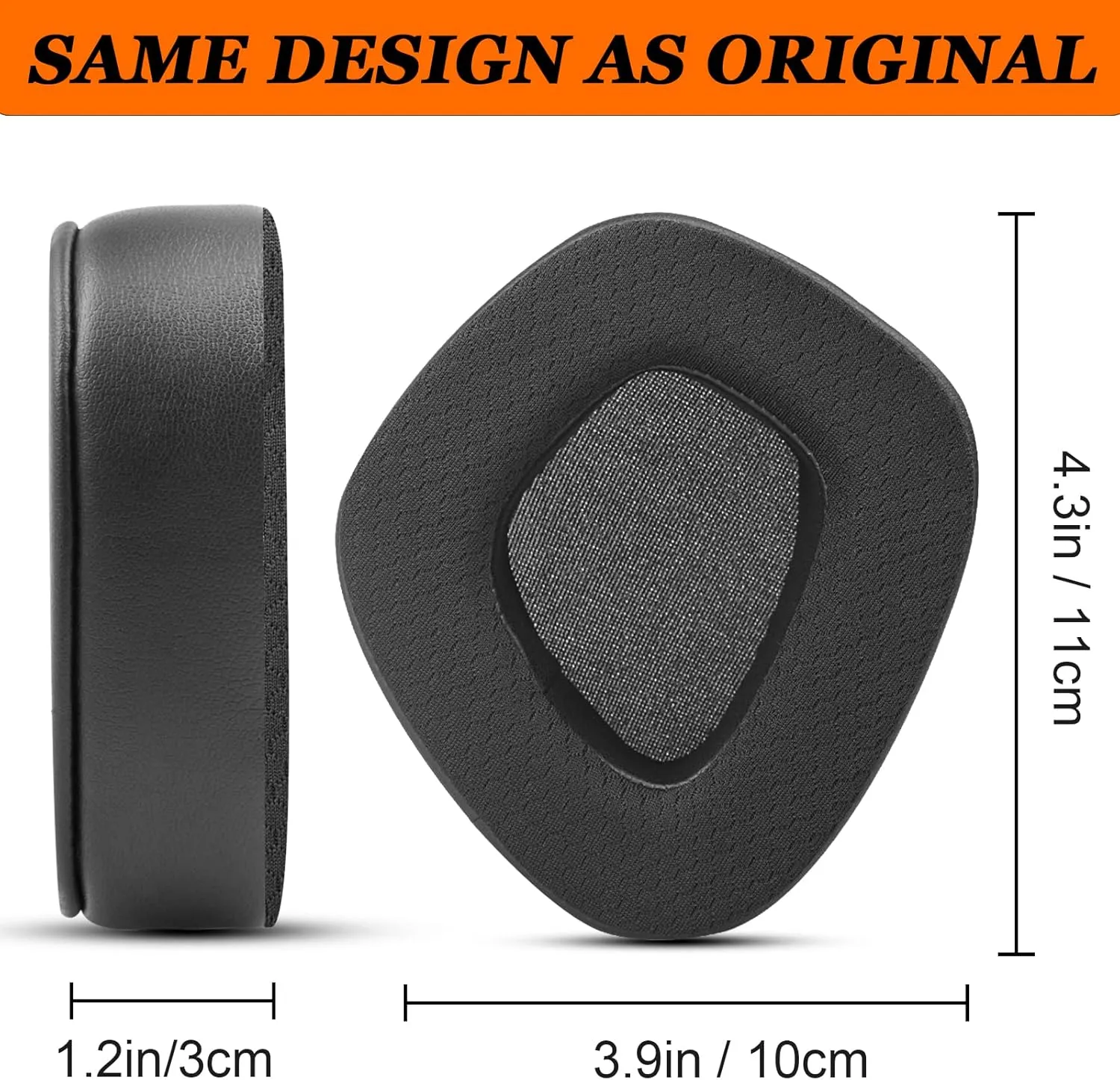 GVOEARS Replacement Ear Pads Cushions for Corsair Void/Void Pro/Void Pro RGB/Void Pro RGB SE/Void Pro Elite/RGB Wireless Earpads Gaming Headsets, Mesh Fabric with Soft Protein Leather(Black)