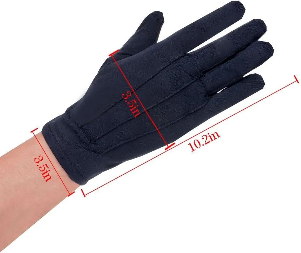 JISEN Men Police Formal Tuxedo Honor Guard Parade Nylon Cotton Gloves 26cm