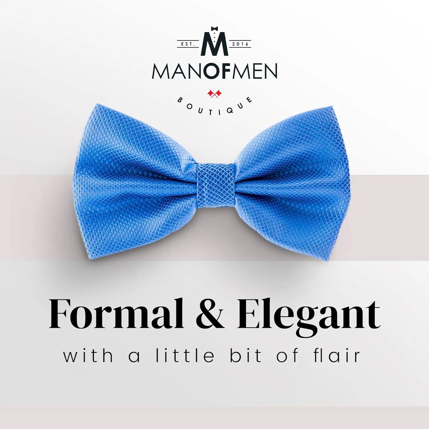Man of Men Bow Ties for Men Pre-Tied Formal Tuxedo Bowtie - Adjustable Length - Huge Variety Colors Available