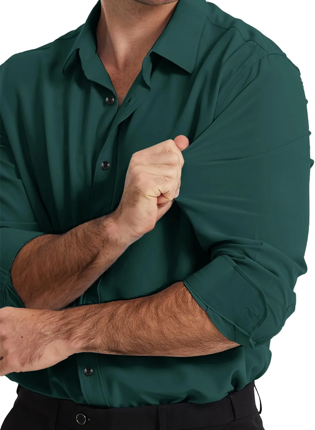 Men's Dress Shirts Solid Wrinkle-Free Long Sleeve Button Down Shirt Regular Fit Formal Shirts