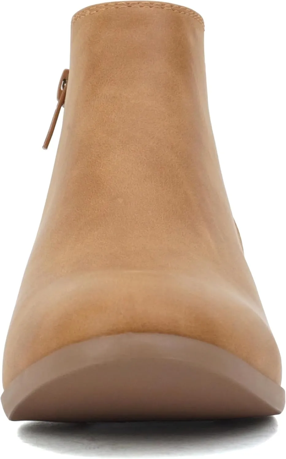 Soda CHARMER ~ Women Pointed Toe Elastic Gore Low Heel Ankle Bootie with Zipper Closure