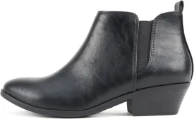 Soda CHARMER ~ Women Pointed Toe Elastic Gore Low Heel Ankle Bootie with Zipper Closure