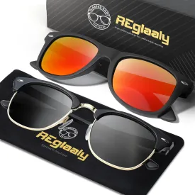 Sunglasses Men and Womens, Polarized Sunglasses for men with UV Blocking Semi-Rimless Frame for Driving & Hiking