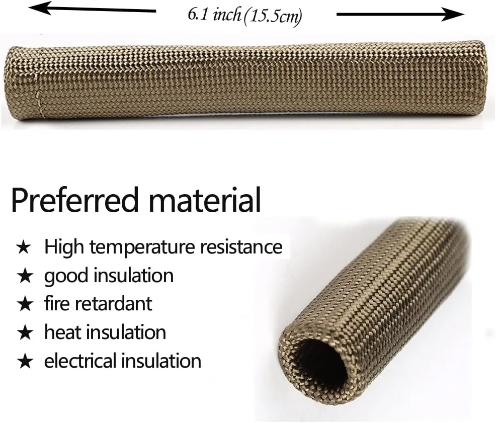 Titanium Spark Plug Wire Boots Thermal Protection Insulator Sleeve, 2500 Degree Heat shield Cover Wrap 6 inch for Car Truck 8PCS
