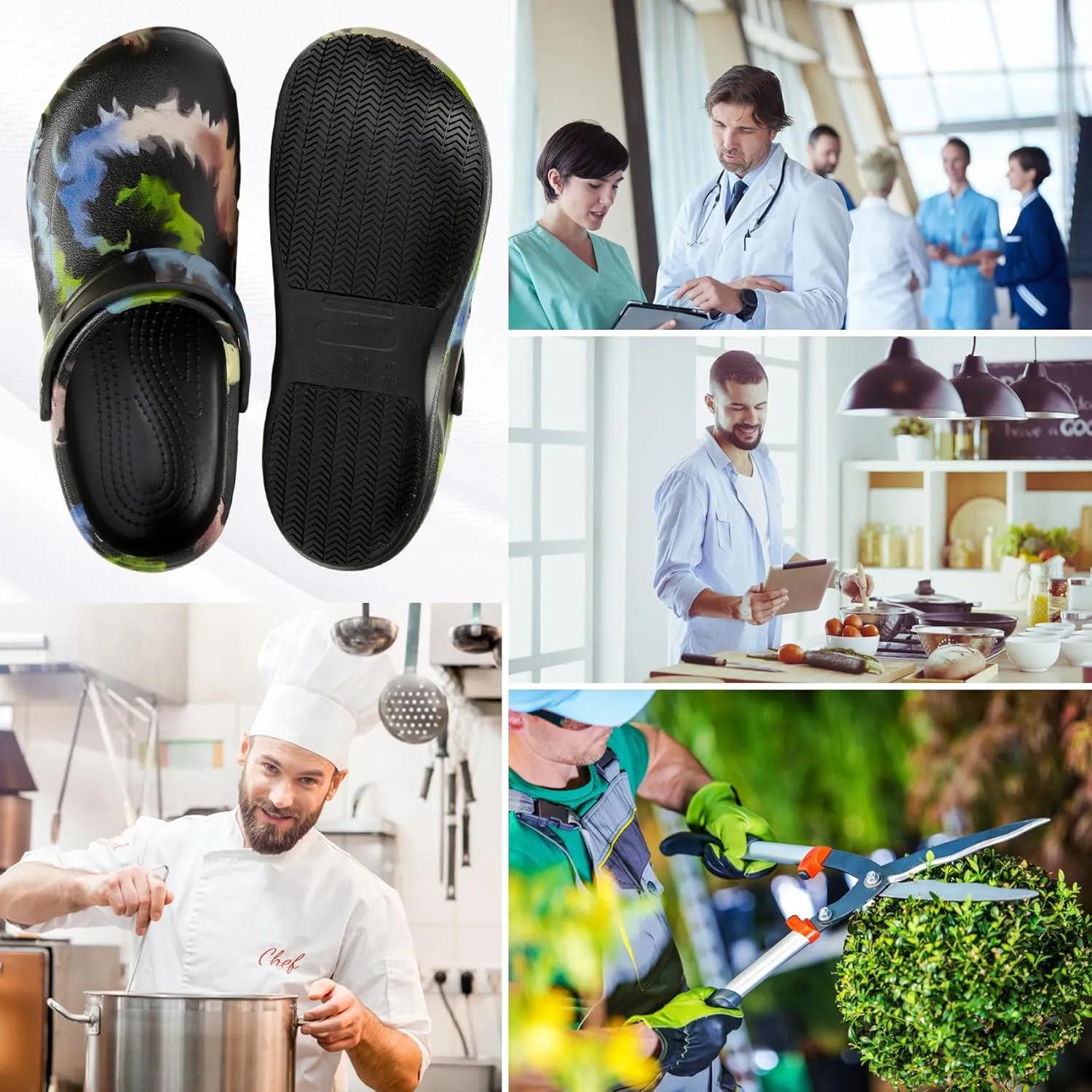 Unisex Oil Resistant Waterproof Chef Shoes Non Slip Kitchen Shoes for Men